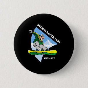Stowe Mountain Vermont Snowboarding Snowboarder Ki 6 Cm Round Badge