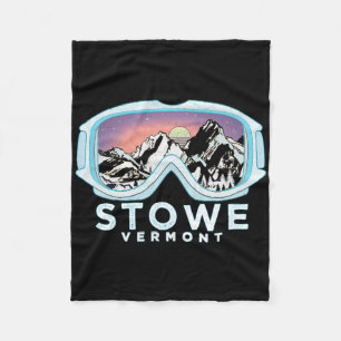 Stowe Ski Design Stowe, Vt Skiing Snow Gift Fleece Blanket