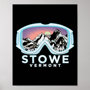 Stowe Ski Design Stowe, Vt Skiing Snow Gift Poster