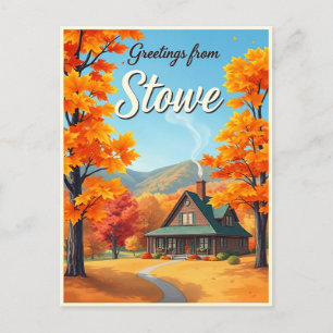 Stowe, Vermont – Autumn Foliage vintage Postcard