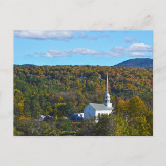 Stowe, Vermont, Community Church in Autumn Postcard