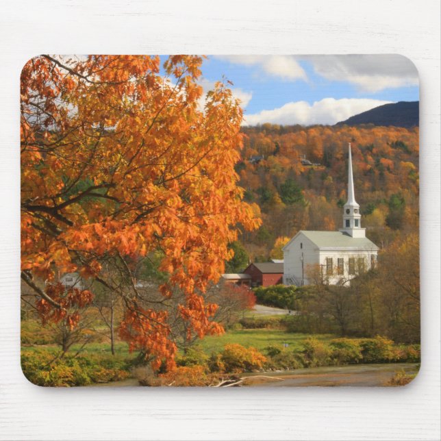 Stowe Vermont in Autumn Mouse Pad (Front)