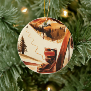 Stowe Vermont in the Winter Wonderland Ceramic Ornament