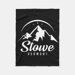 Stowe Vermont Ski Resort Skiing Snowboarding  Fleece Blanket