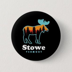 Stowe Vermont Skiing Mountains Stowe Vt Moose 6 Cm Round Badge