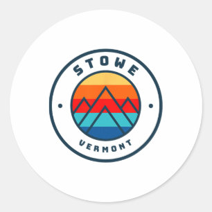 Stowe Vermont Skiing Snowboarding Ski Family Trip  Classic Round Sticker