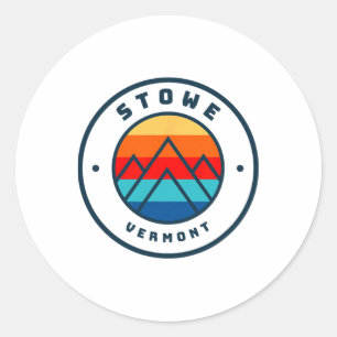Stowe Vermont Skiing Snowboarding Ski Family Trip Classic Round Sticker