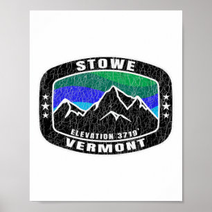 Stowe Vermont T Shirt Distressed Skiing Tee Ski Sn Poster