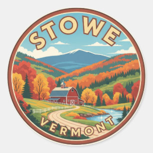Stowe Vermont Travel Classic Round Sticker