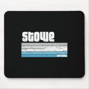 Stowe Vermont Vt Retro Vacation Skiing Snowboardin Mouse Pad