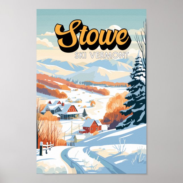 Stowe Vermont Winter Vintage Poster (Front)