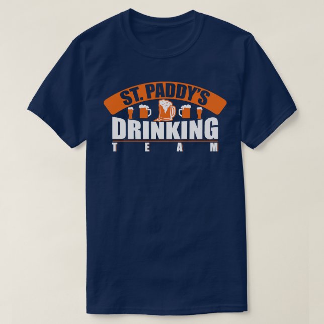 Stpaddy drinking team white T-Shirt (Design Front)