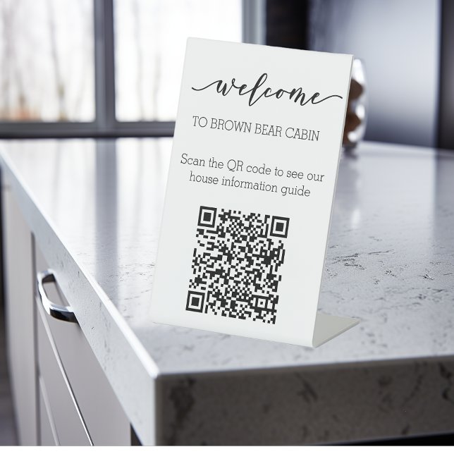 STR Guide QR Code Information guide Rental home   Pedestal Sign (Creator Uploaded)