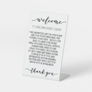 STR Short term Rental Vacation Amenities Inventory Pedestal Sign