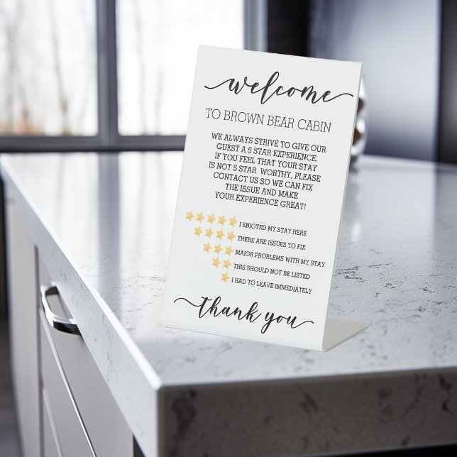 STR Short term Rental Vacation Rating System Stars Pedestal Sign (Creator Uploaded)