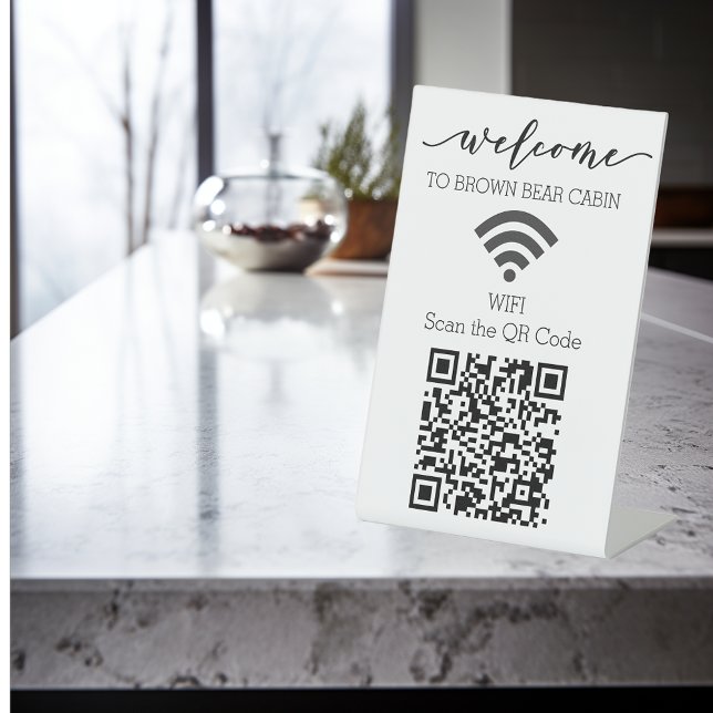 STR WIFI scan QR Code Short term Rental Vacation   Pedestal Sign (Creator Uploaded)