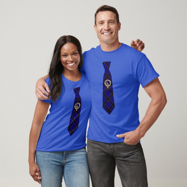 Strachan Tartan Necktie T-Shirt w/Badge (Unisex)