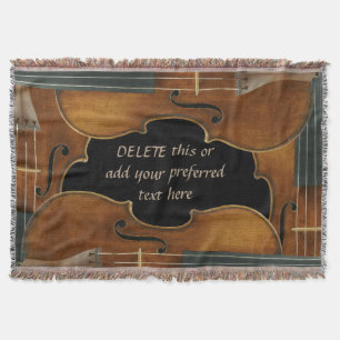 Stradivari Violin Quartet with Customisable Name Throw Blanket
