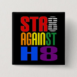 Straight Against Hate LGBT Ally 15 Cm Square Badge