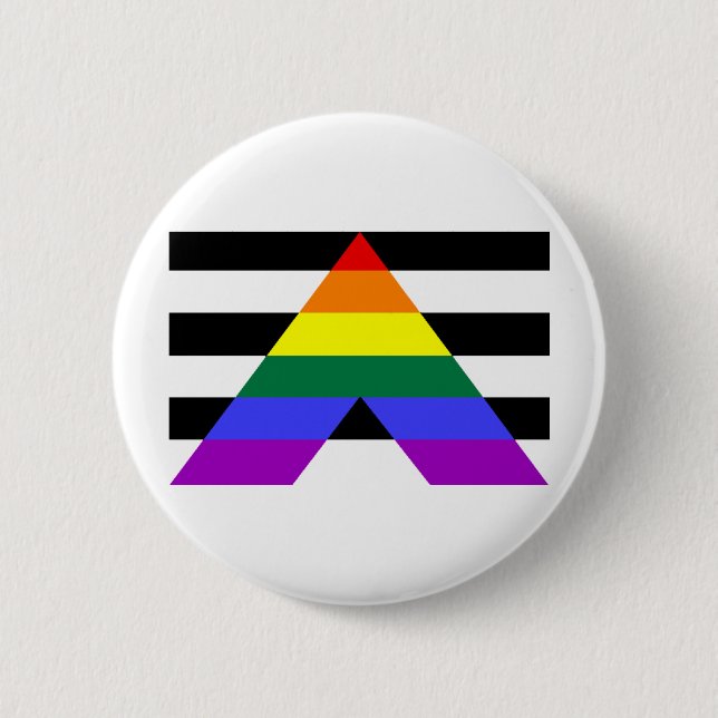 Straight Allies 6 Cm Round Badge (Front)