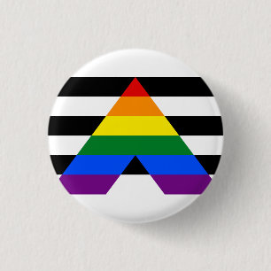 Straight Ally Flag 3 Cm Round Badge