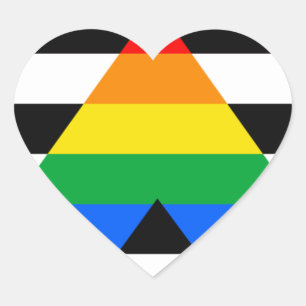 Straight Ally Flag Heart Sticker