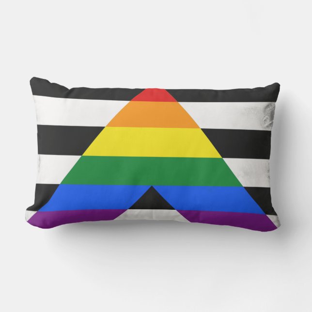 Straight Ally Flag Lumbar Cushion (Front)