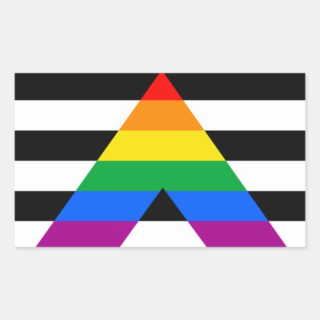 Straight Ally Flag Rectangular Sticker (Front)