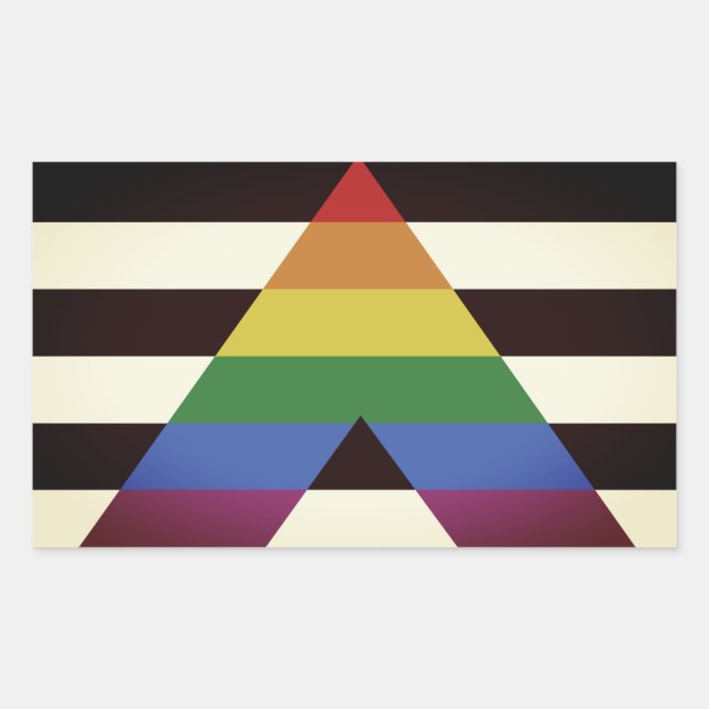 Straight Ally Flag Rectangular Sticker (Front)