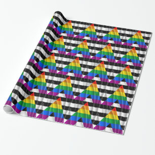 STRAIGHT ALLY FLAG WAVY DESIGN -.png Wrapping Paper