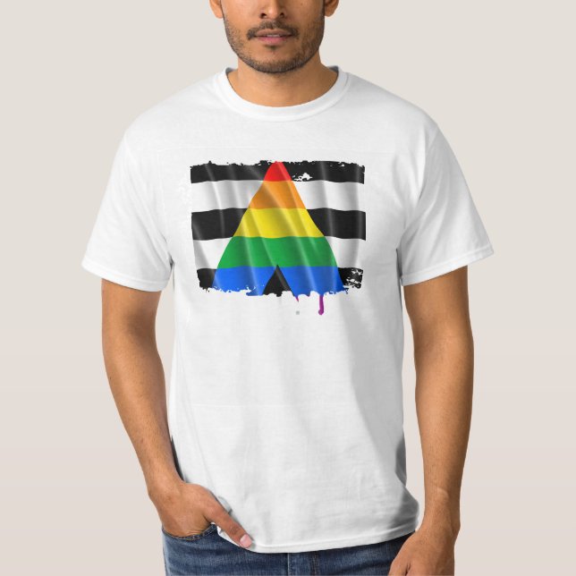 STRAIGHT ALLY FLAG WAVY DESIGN T-Shirt (Front)