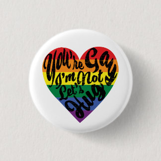 Straight Ally Hug 3 Cm Round Badge
