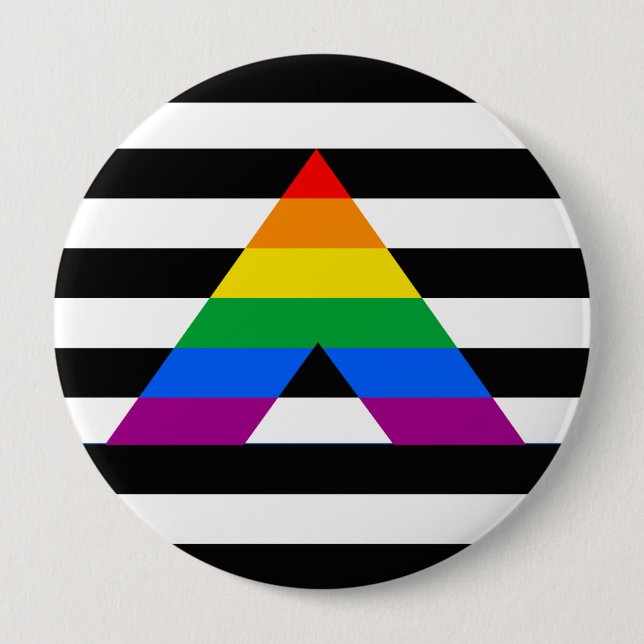 Straight Ally Pride 10 Cm Round Badge (Front)