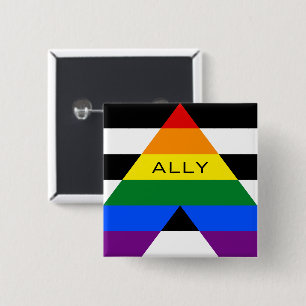 Straight Ally Pride 15 Cm Square Badge