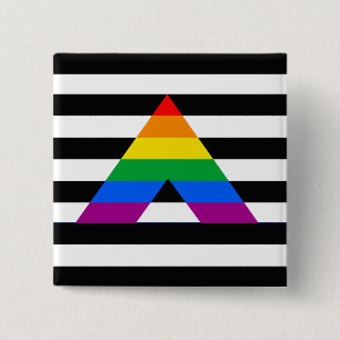 Straight Ally Pride 15 Cm Square Badge
