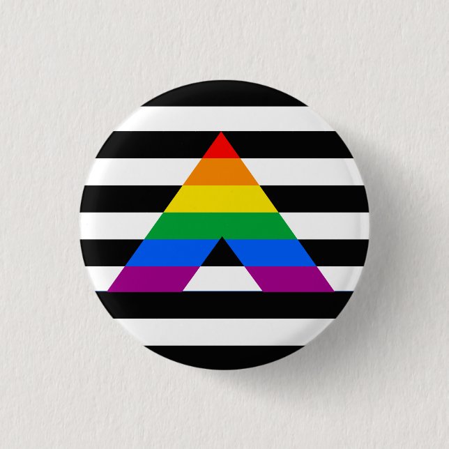 Straight Ally Pride 3 Cm Round Badge (Front)