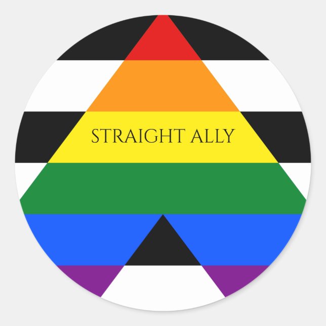 Straight Ally Pride Classic Round Sticker (Front)