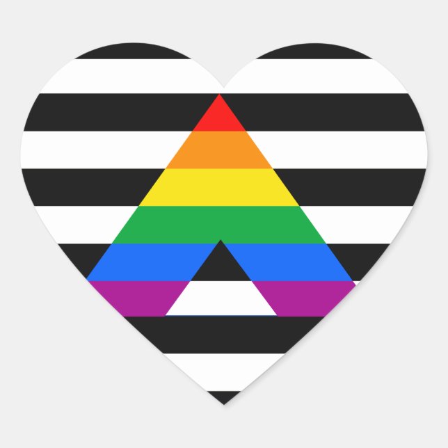 Straight Ally Pride Heart Sticker (Front)
