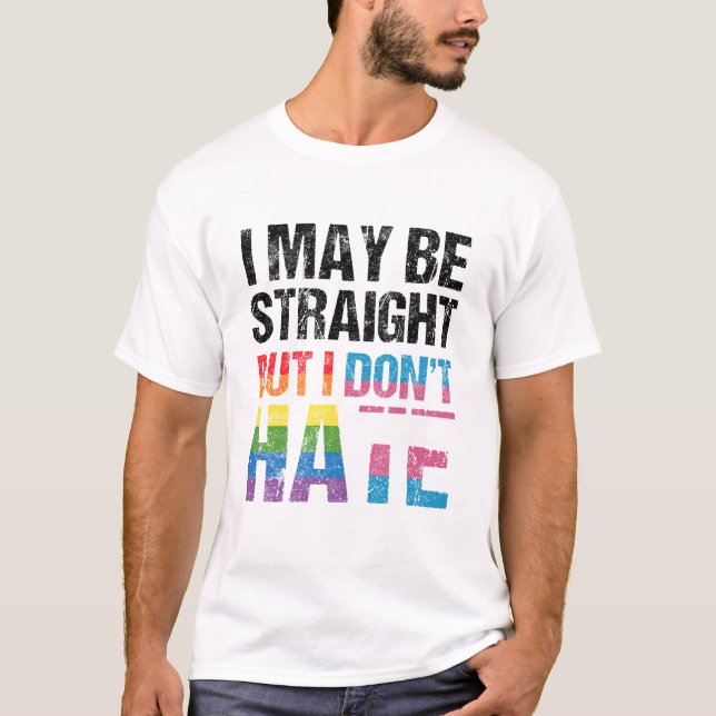 Straight Ally Pride Month Gifts Rainbow Trans Flag T-Shirt (Front)