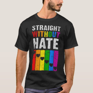 Straight Ally Pride Rainbow Hearts Lgbt T-Shirt