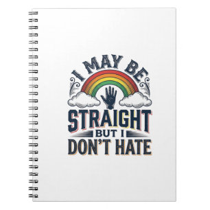 Straight Ally Pride Rainbow Vintage Vector Design_ Notebook