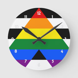 Straight Ally Pride Round Clock