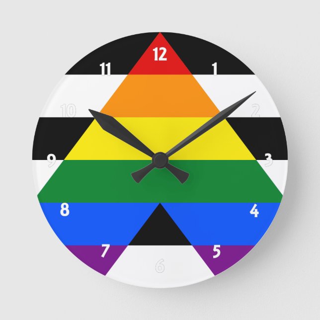 Straight Ally Pride Round Clock (Front)