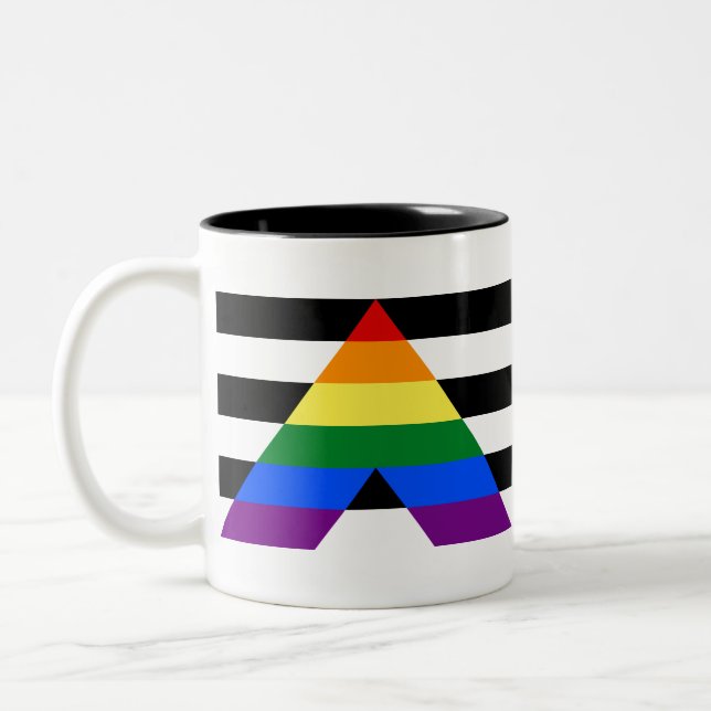 Straight Ally Pride Two-Tone Coffee Mug (Left)