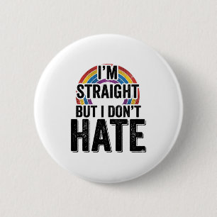 Straight Ally Rainbow Vintage Typography Shirt_1 6 Cm Round Badge