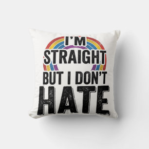 Straight Ally Rainbow Vintage Typography Shirt_1 Cushion