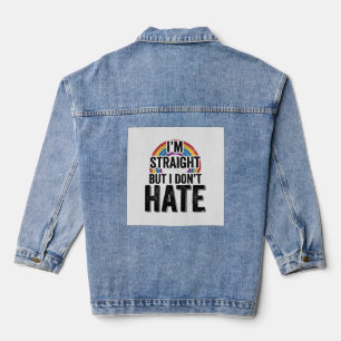 Straight Ally Rainbow Vintage Typography Shirt_1 Denim Jacket
