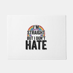 Straight Ally Rainbow Vintage Typography Shirt_1 Doormat