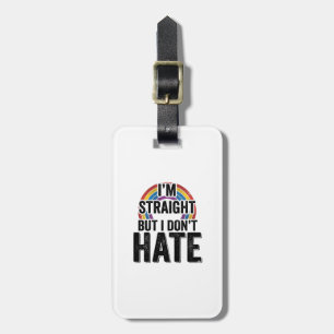 Straight Ally Rainbow Vintage Typography Shirt_1 Luggage Tag