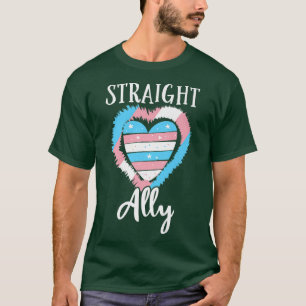 Straight Ally Transgender Color Heart LGBT Trans P T-Shirt